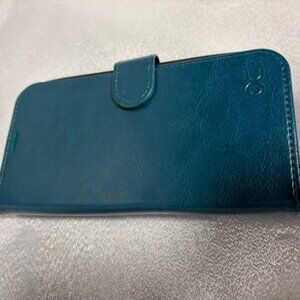OCASE NEW YORK CITY IPHONE 14 BLUE LEATHER CASE CARD HOLDER